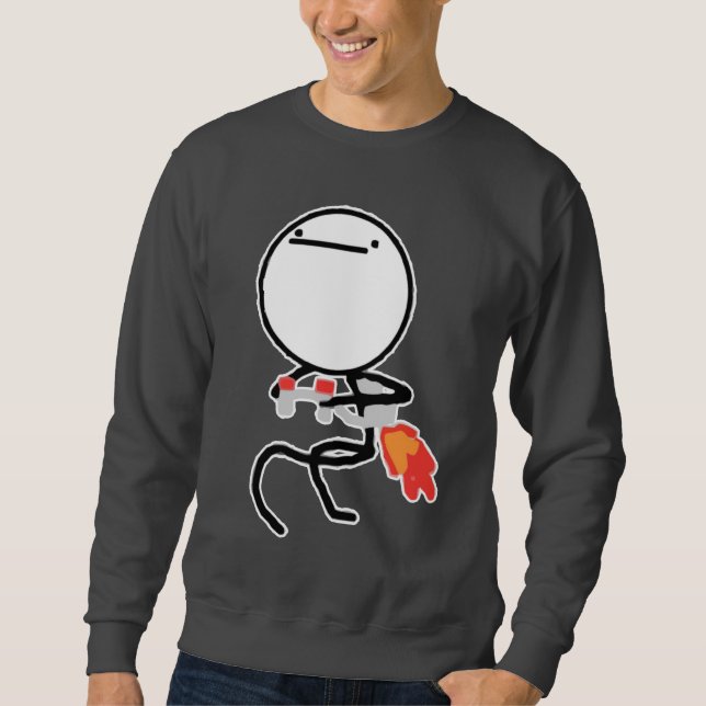 Nichts, hier zu tun rasen Gesicht Meme Sweatshirt (Vorderseite)