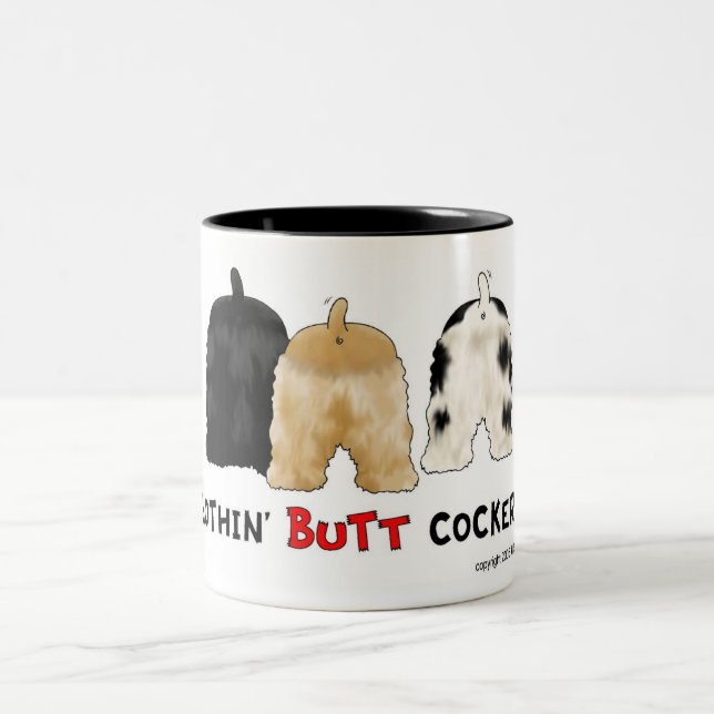 Nichts Hintern-Cockerspaniel-Tasse Zweifarbige Tasse (Mittel)