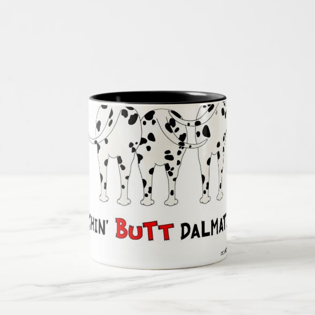 Nichts Hintern-Dalmatiner-Tasse Zweifarbige Tasse (Mittel)