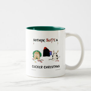 Nichts Hintern ein Cockerspaniel-Weihnachten Zweifarbige Tasse