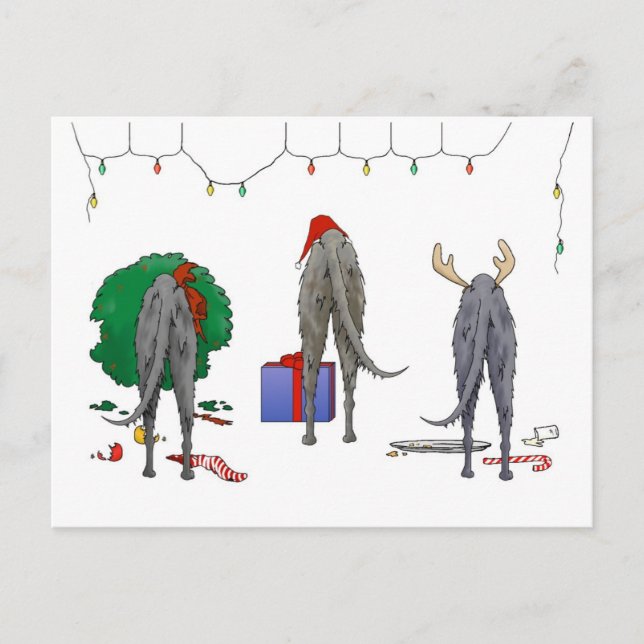Nichts Hintern ein Deerhound Weihnachten (Vorderseite)
