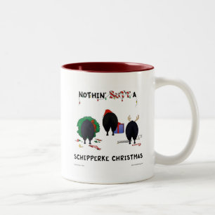 Nichts Hintern ein Schipperke-Weihnachten Zweifarbige Tasse