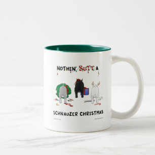 Nichts Hintern ein Schnauzer-Weihnachten Zweifarbige Tasse