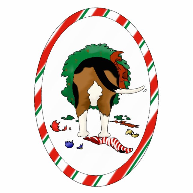 Nichts Hintern eine Beagle-Weihnachtsverzierung Fotoskulptur Ornament (Vorne)