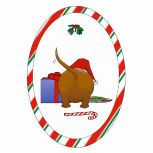 Nichts Hintern eine Dackel-Weihnachtsverzierung Fotoskulptur Ornament