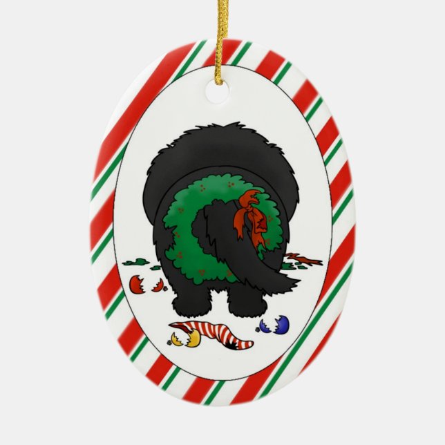 Nichts Hintern eine Newfie Weihnachtsverzierung Keramikornament (Vorne)