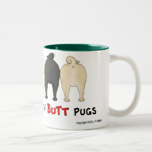 Nichts Hintern-Mops-Tasse Zweifarbige Tasse