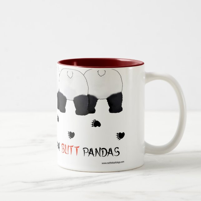 Nichts Hintern-Panda-Tasse Zweifarbige Tasse (Rechts)