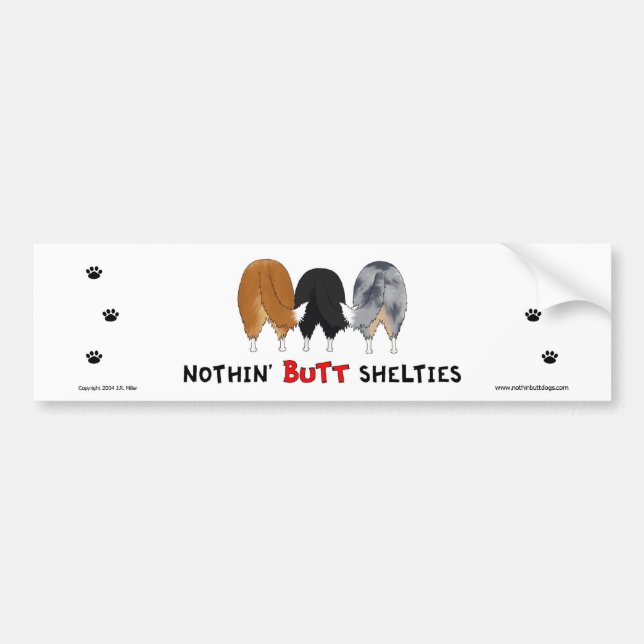 Nichts Hintern Shelties Autoaufkleber (Vorne)
