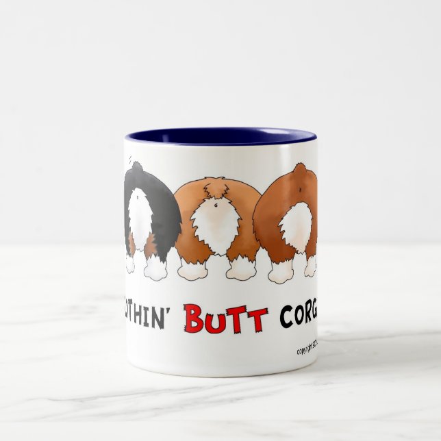 Nichts HinternCorgis Zweifarbige Tasse (Mittel)