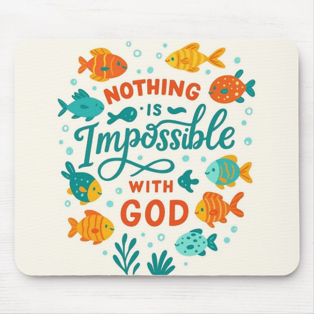 Nichts ist unmöglich mit Gott christlicher Glaube Mousepad (Vorne)