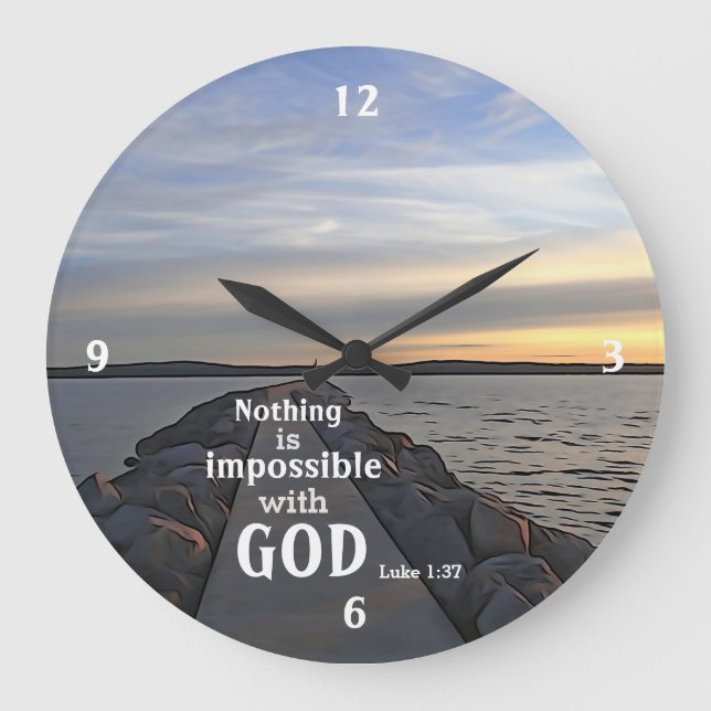 Nichts ist unmöglich mit Gott Große Wanduhr (Vorderseite)