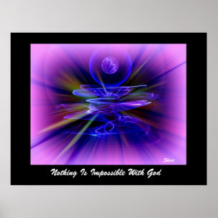 NICHTS IST UNMÖGLICH MIT GOTT..Leinwand oder Poste Poster