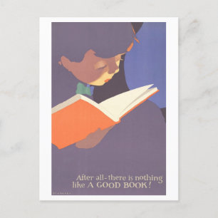 "Nichts ist wie ein gutes Buch" Vintage Poster Postkarte
