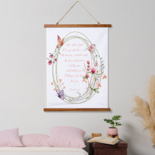 Nichts ist zu schwer für dich. wandteppich mit holzrahmen