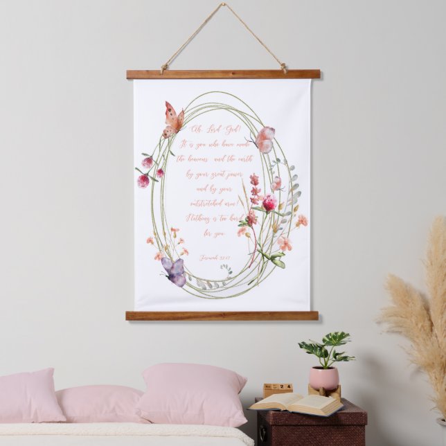 Nichts ist zu schwer für dich. wandteppich mit holzrahmen (Schlafzimmer)