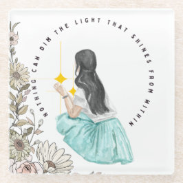 Nichts kann das Licht, das von innen leuchtet, ver Glasuntersetzer