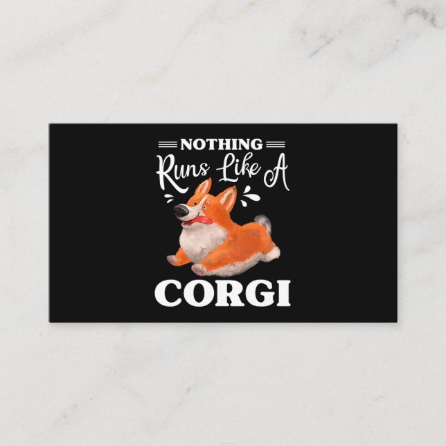 Nichts läuft wie ein Corgi Funny Niedlich Corgi 23 Visitenkarte (Vorderseite)