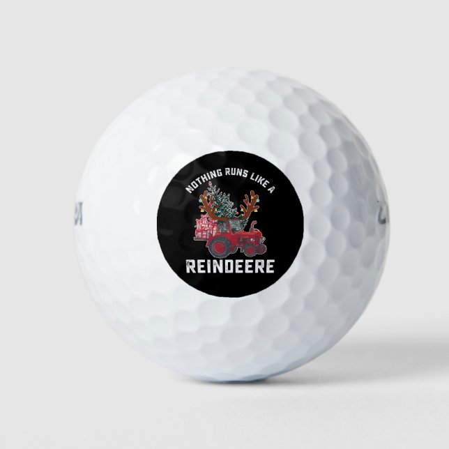 Nichts läuft wie ein reiner Traktor-Rentier Golfball (Vorderseite)