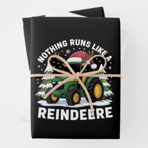 Nichts läuft wie ein Weihnachtstraktor von Rentier Geschenkpapier Set