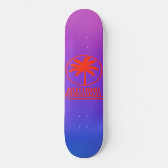 Nichts Persönliches Blau und Lila Strahlung Skateboard (Vorderseite)