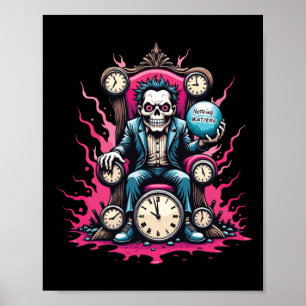 Nichts S - Surrealer Skelett-Vintage-Thron-Kunst Poster