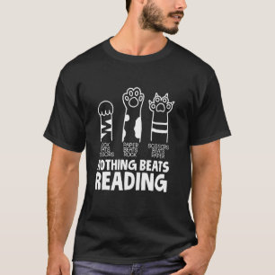 Nichts schlägt Lesen Schere Stein Papier Katzen Bo T-Shirt