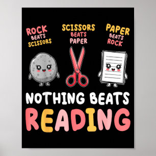 Nichts schlägt lustiges Schere, Stein, Papier lese Poster