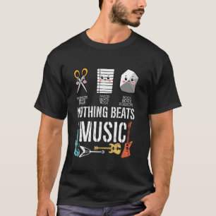 Nichts schlägt Musik Rock Paper Scissors Lustiger T-Shirt