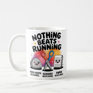 Nichts schlägt Rock Paper Scissors Läufer Kaffeetasse