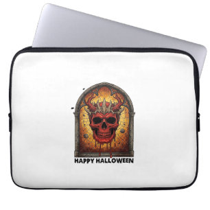Nichts Schreckt Mich Rot Gehörnter Totenkopf Spinn Laptopschutzhülle