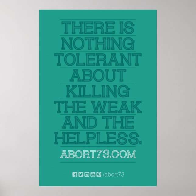Nichts Tolerant... Poster (Abort73.com) (Vorne)