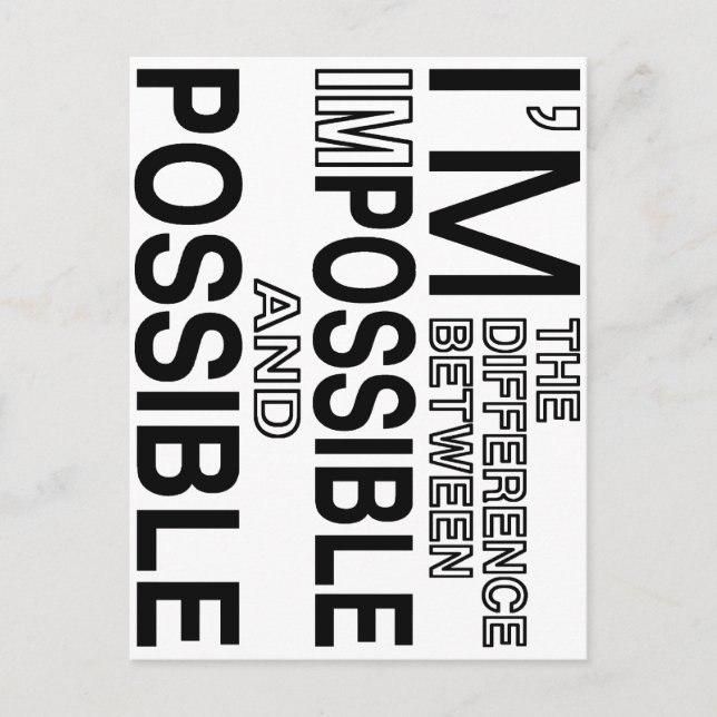 Nichts unmöglich postkarte (Vorderseite)