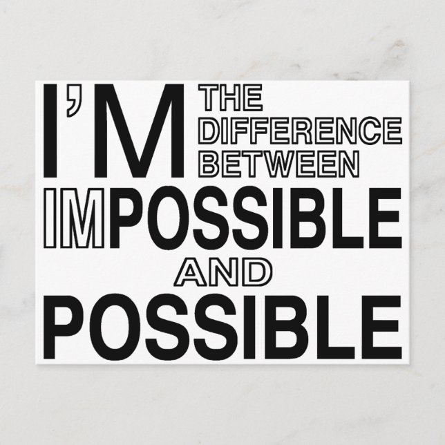 Nichts unmöglich postkarte (Vorderseite)