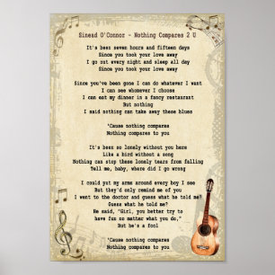 Nichts vergleicht 2 U Song Lyric Vintag Print Poster