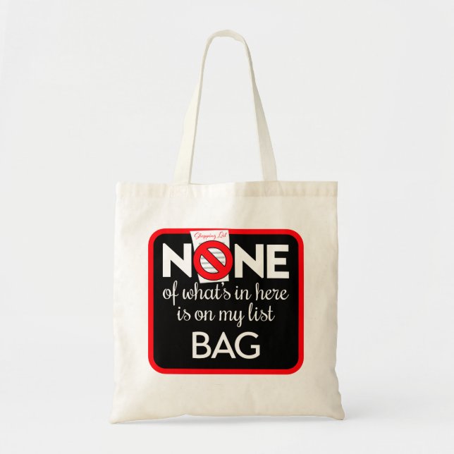 Nichts von dem, was hier drin ist, ist auf meinem  tragetasche (Vorne)