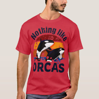 Nichts wie Orcas Retro Killer Whale Design T-Shirt