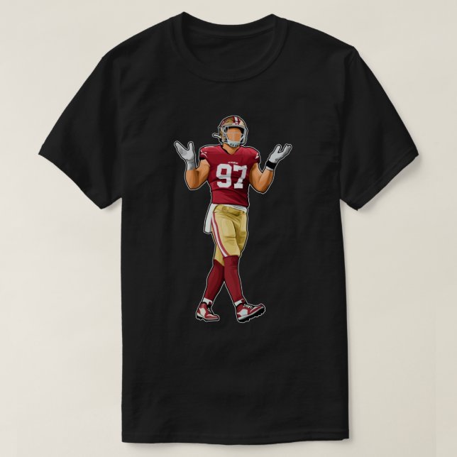 Nick Bosa 97 Reaktion T-Shirt (Design vorne)