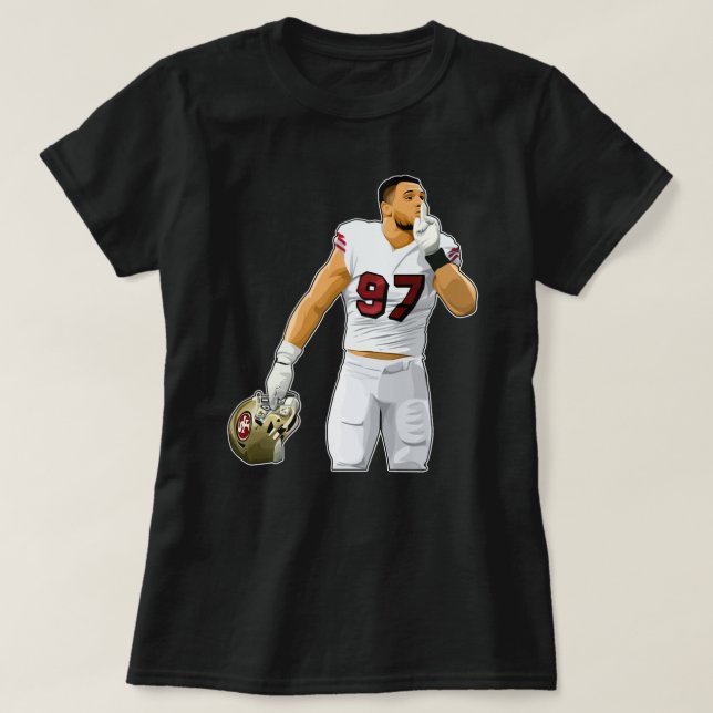 Nick Bosa schweigt die Menschenmenge T-Shirt (Design vorne)