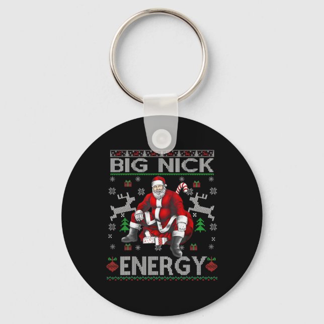 Nick Energy Funny Weihnachten Ugly Sater Men W Schlüsselanhänger (Vorderseite)