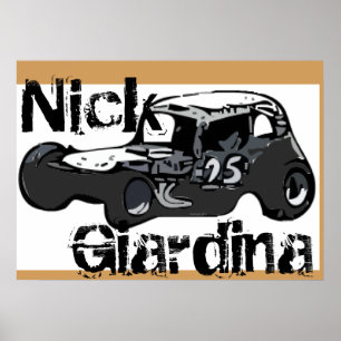 Nick Giardina Coupe Stockcar modifizierte Rennwage Poster