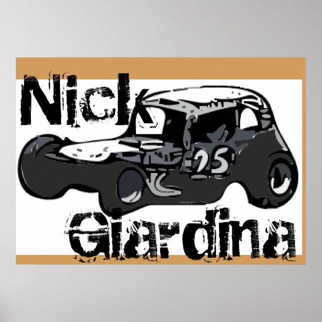 Nick Giardina Coupe Stockcar modifizierte Rennwage Poster (Vorne)