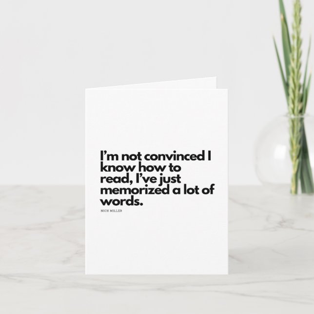 Nick Miller Zitat Karte (Vorderseite)