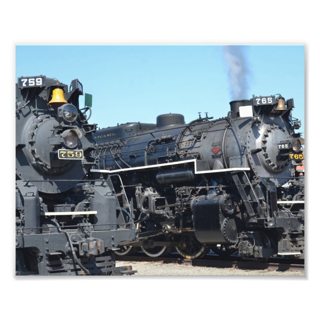 Nickel Plate Road 759 und 765 Dampfzug Motor Train Fotodruck (Vorne)
