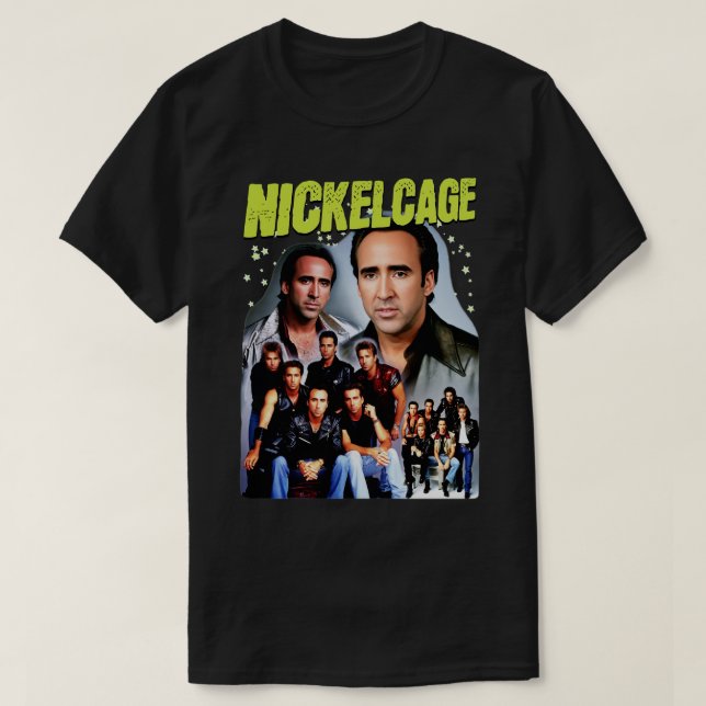 NICKELCAGE PARODY Funny Retro 2000er Glamour Shot  T-Shirt (Design vorne)