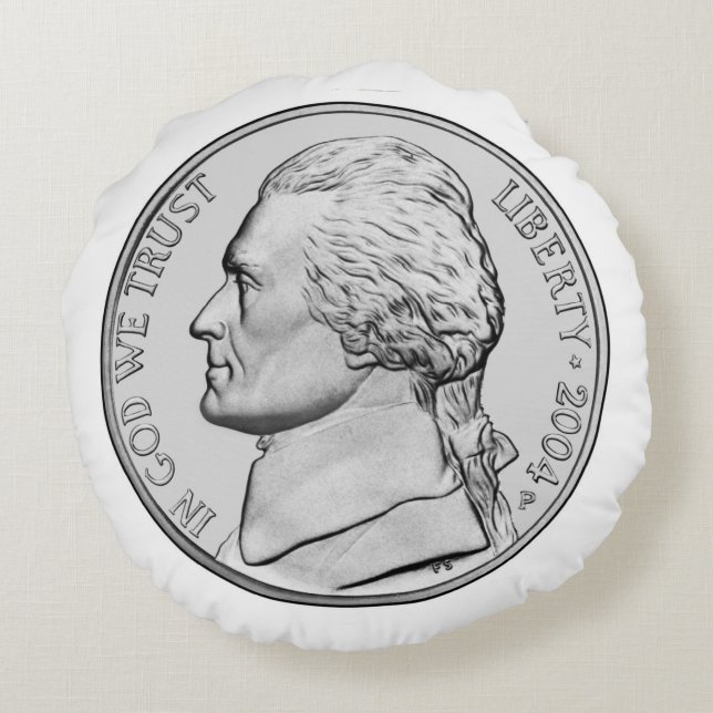 Nickelmünze-rundes Kissen (Rückseite)