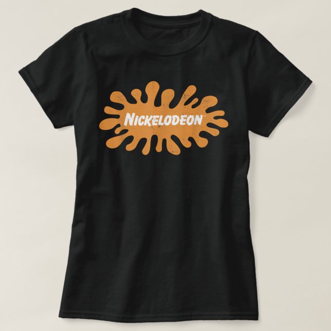 Nickelodeon Vintag 90er Jahre Platsches Logo T-Shirt (Design vorne)