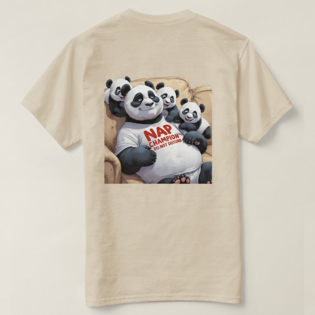 Nickerchen Champion - Funny Panda Vater Schlafen T T-Shirt (Design Rückseite)