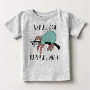 Nickerchen Ganztägiges Party Alle Nacht Niedlicher Baby T-shirt
