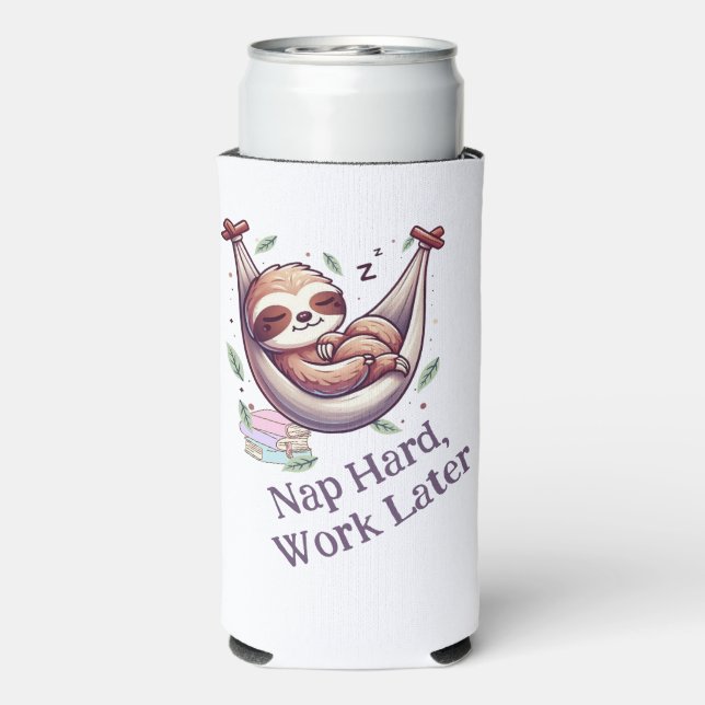 Nickerchen Hard Sloth Selters Dosenkühler (Seltzer Rückseite)